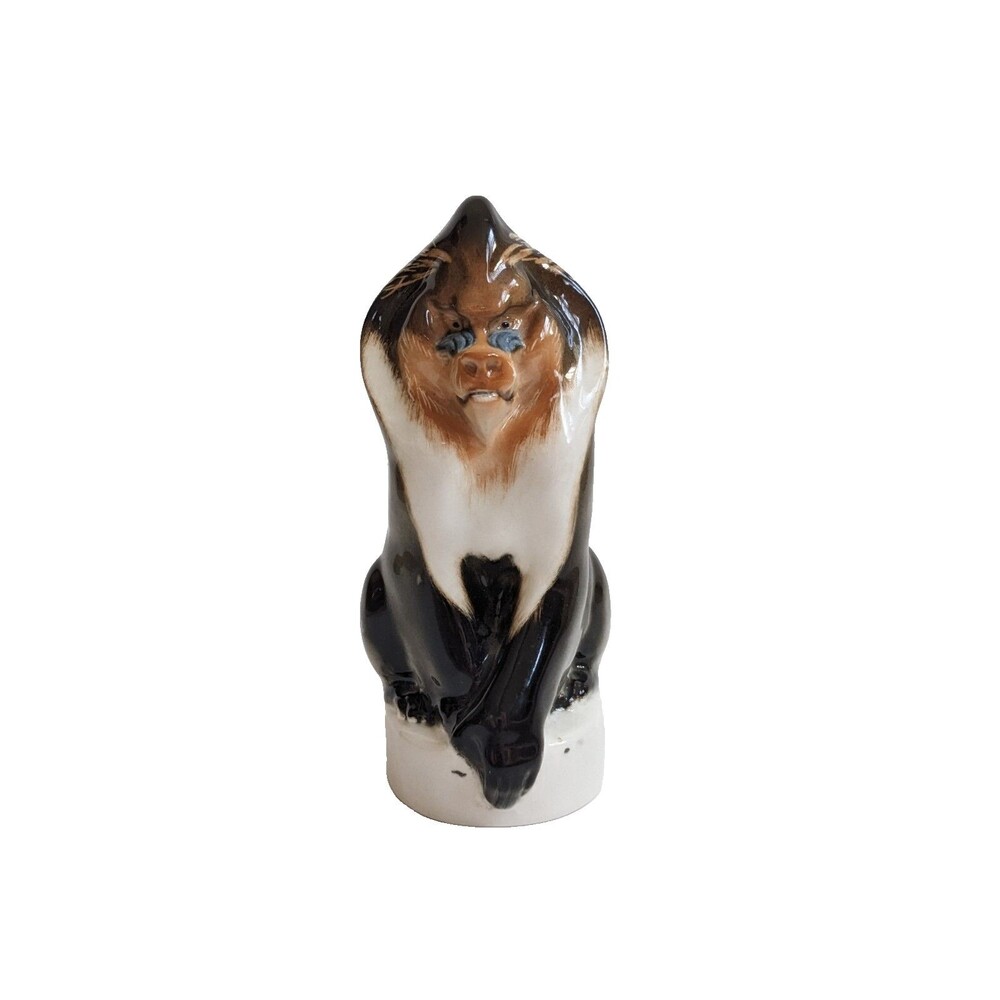 Vintage Lomonosov Porcelain Mandrill Baboon Figurine Monkey Primate USSR Russian